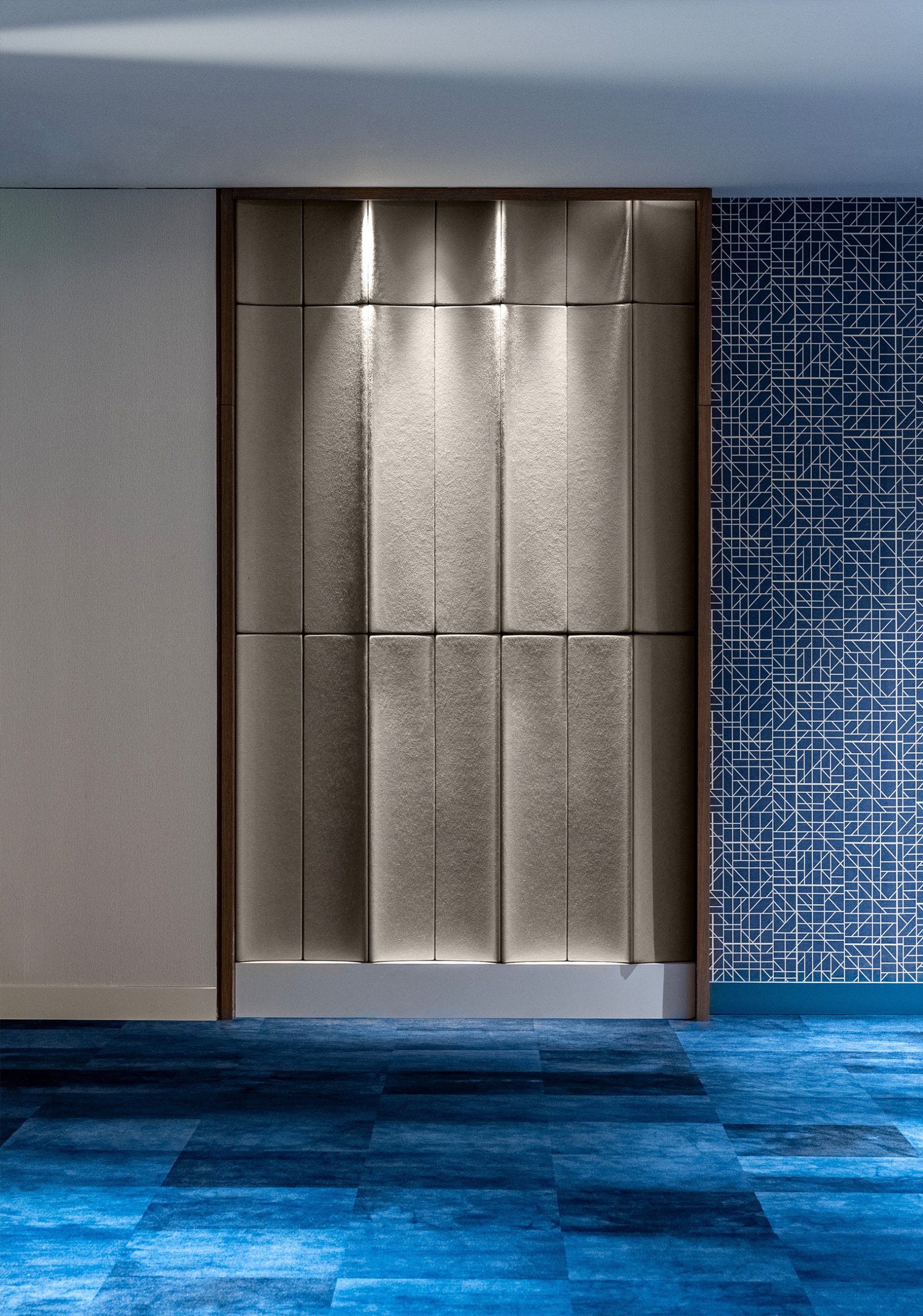 Flux acoustic wall panels installed on the ballroom walls at Akra Hotel to reduce noise and improve speech clarity