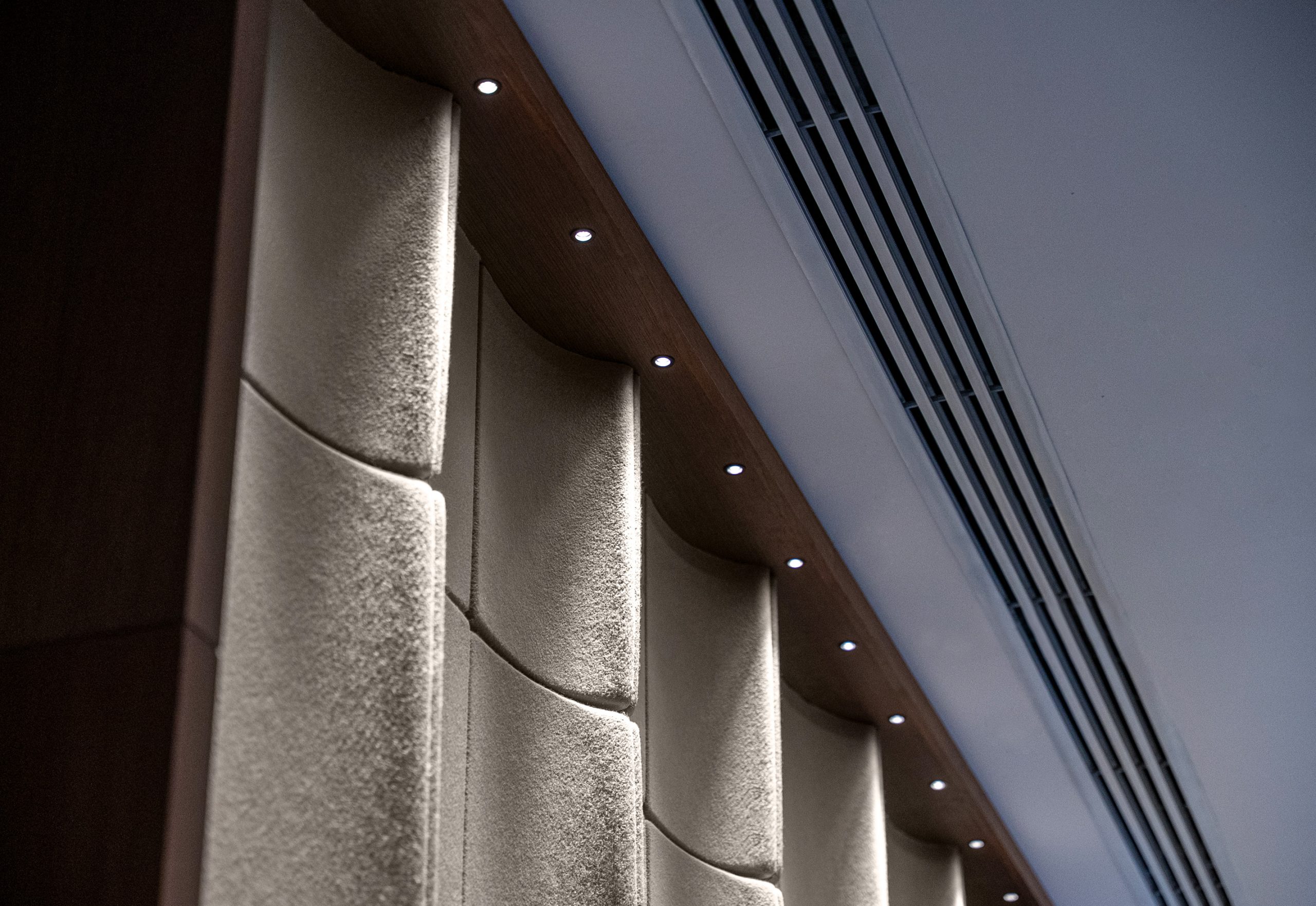 Flux acoustic wall panels installed on the ballroom walls at Akra Hotel to reduce reverberation and improve speech clarity
