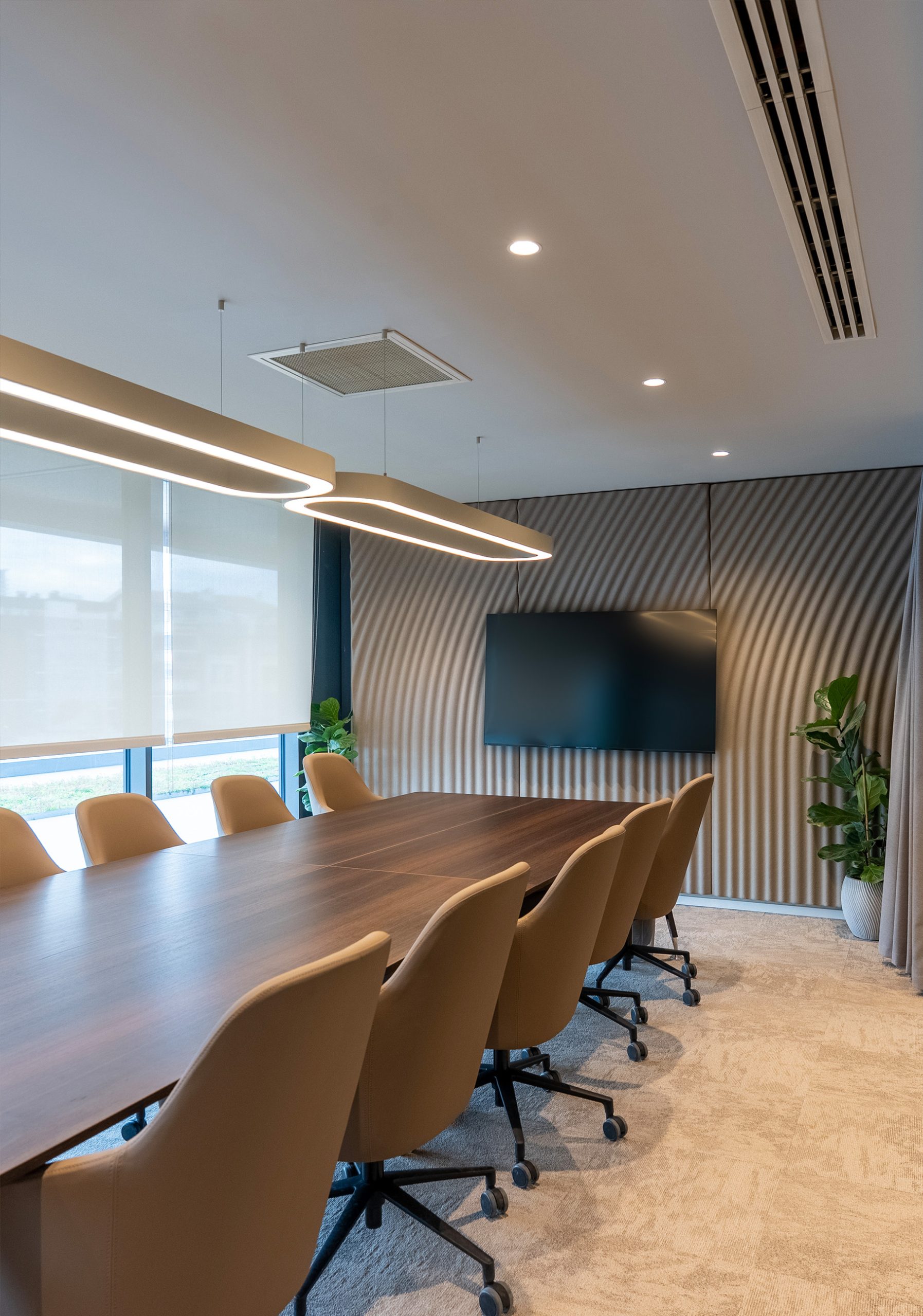 Zen acoustic wall panels in a modern meeting room