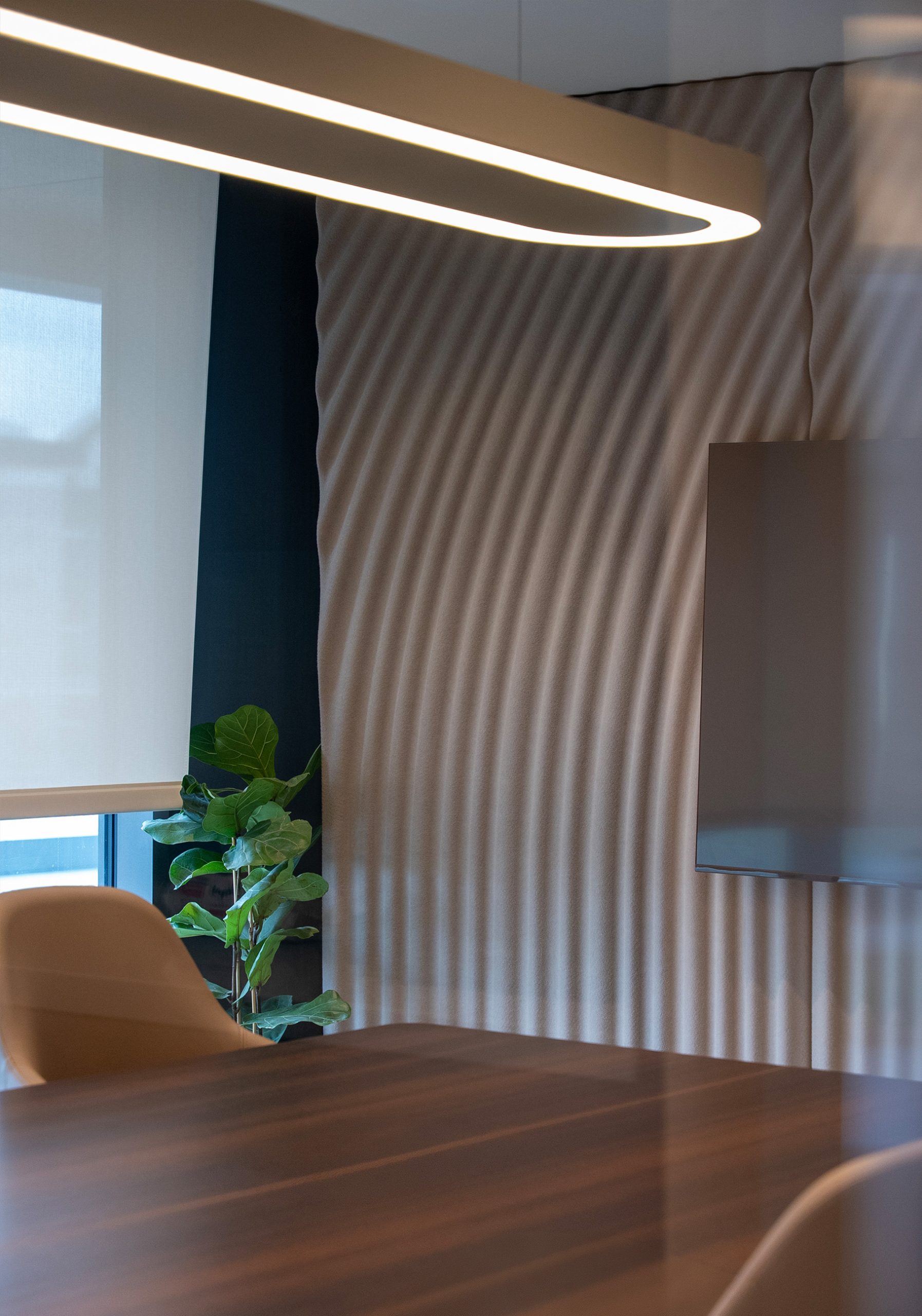 Zen acoustic wall panel in a modern meeting room