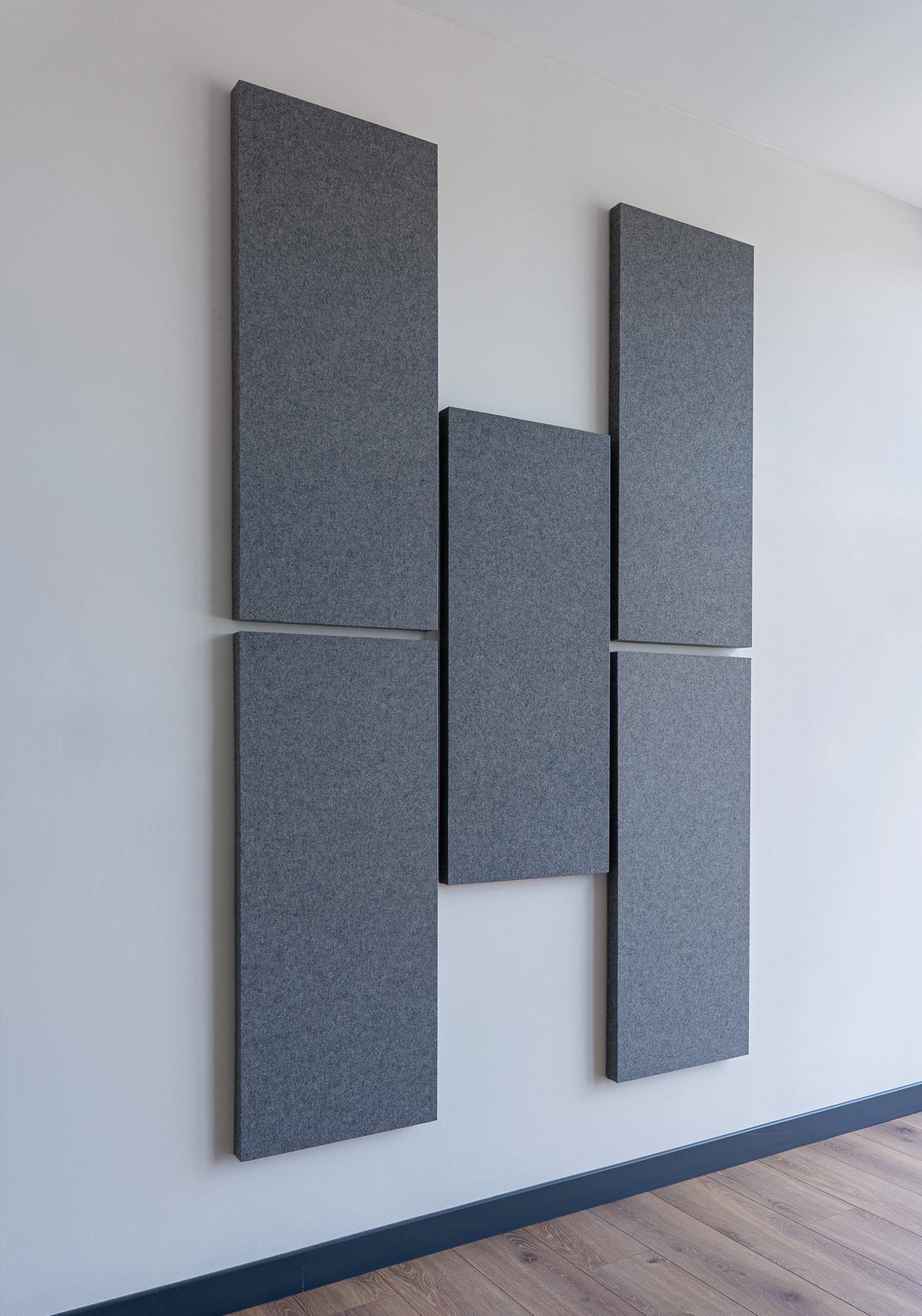 Fold acoustic wall panels on a meeting room wall at Nobel