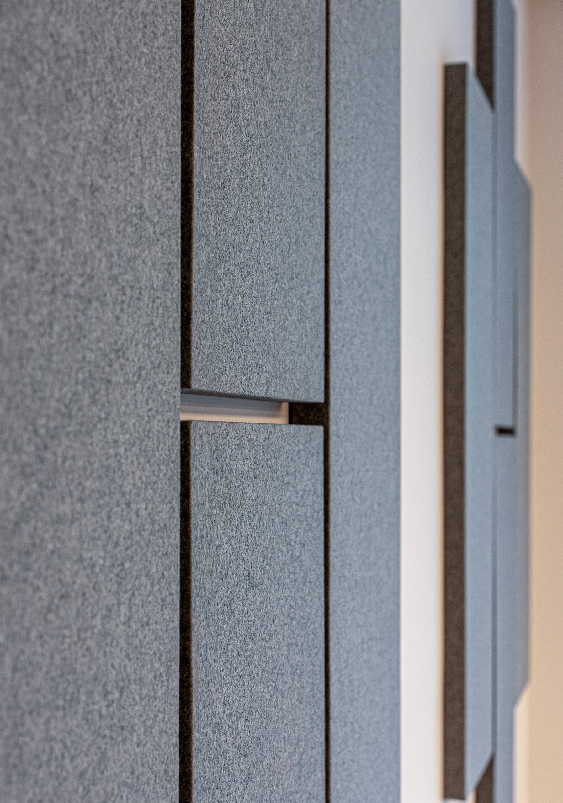 Close-up of Fold acoustic wall panels at Nobel